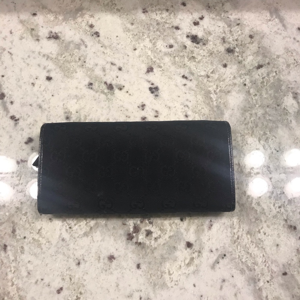 Black Gucci GG Canvas & Leather Wallet w/Chain - Picture 3 of 8